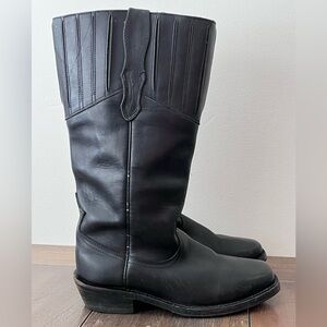 Oak Tree Farms Frontier Collection Black Leather Pull On Boots Womens size 7.5